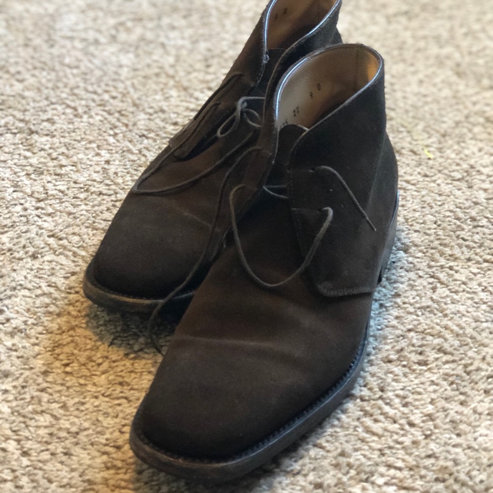 Salvatore Ferragamo brown suede dress boots